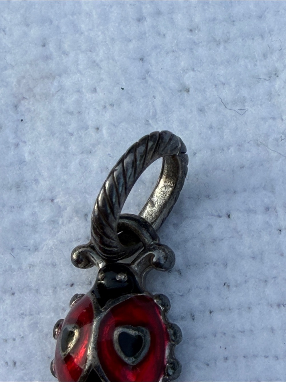 Retired Brighton Ladybug Charm Red Black Enamel Silver Bug Charm Vintage - Picture 5 of 6